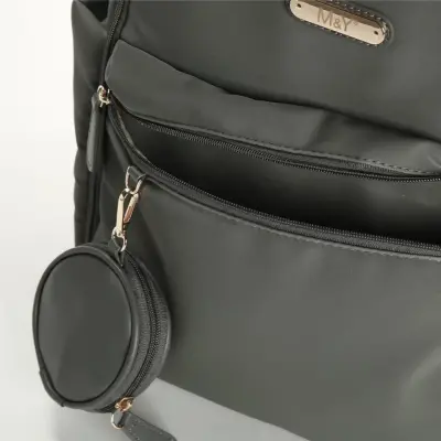 M&Y Collection Diamond Deri Sırt Çantası Gri - 4