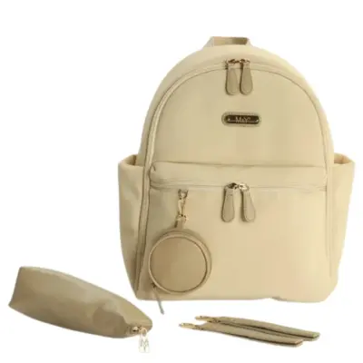 M&Y Collection Diamond Deri Sırt Çantası Krem