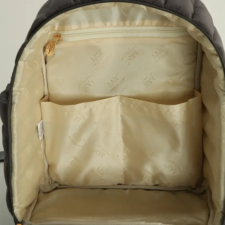 M&Y Collection Puff Deri Bebek Bakım Sırt Çantası Gri / Grey - 2