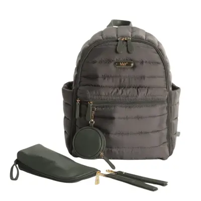 M&Y Collection Puff Deri Bebek Bakım Sırt Çantası Gri / Grey - 1
