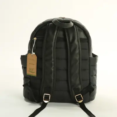 M&Y Collection Puff Deri Bebek Bakım Sırt Çantası Siyah / Black - 2
