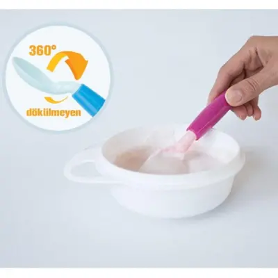 Mycey 360⁰ Dönen Mama Kaşığı Mavi - 3
