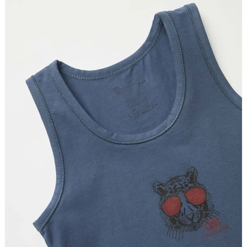 Natuline Organik Erkek Bebek Atleti Likralı Cool Tiger 2li İndigo - Gri Melanj - 12