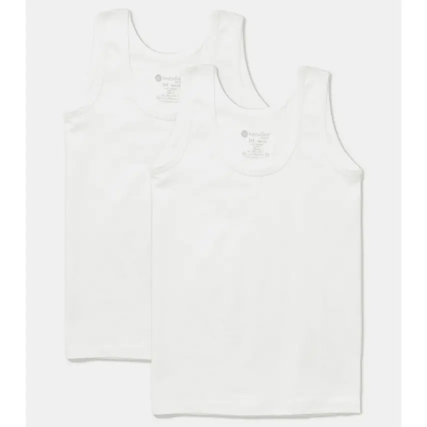 Natuline Organik Erkek Bebek Atleti Penye 2li Beyaz - 4