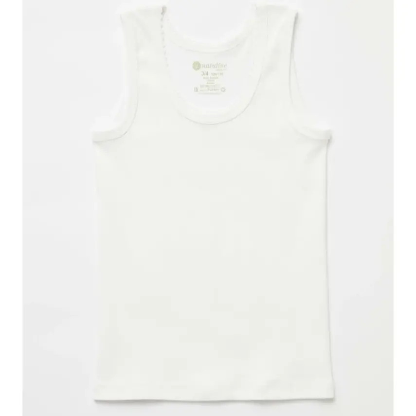 Natuline Organik Kız Bebek Atleti Kroşatalı Ribana 2li Beyaz - 2