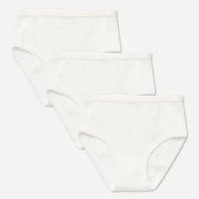 Natuline Organik Kız Külot Kroşatalı Ribana 3lü Beyaz - 1