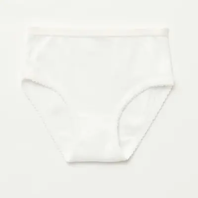 Natuline Organik Kız Külot Kroşatalı Ribana 3lü Beyaz - 2