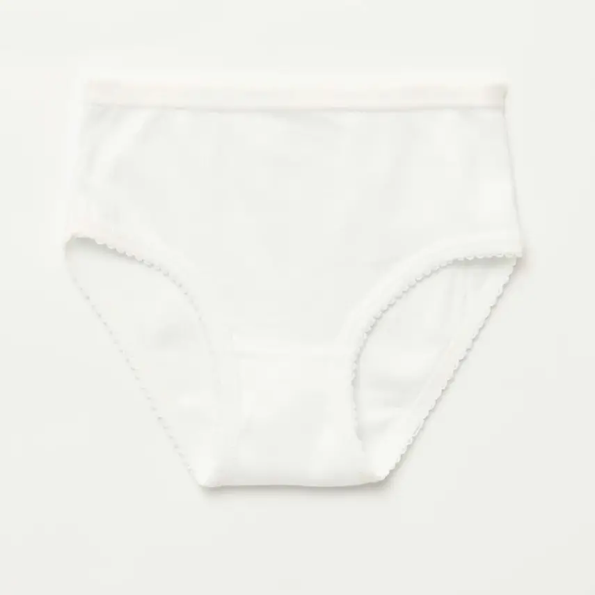 Natuline Organik Kız Külot Kroşatalı Ribana 3lü Beyaz - 2