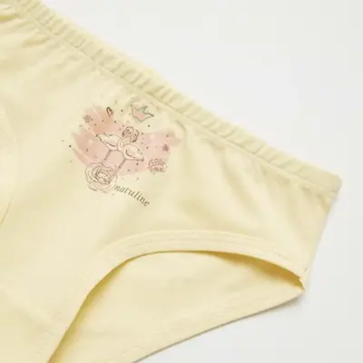 Natuline Organik Kız Külot Likralı Queen Swan 2li Açık Mavi - Sarı - 5