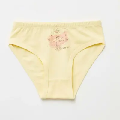 Natuline Organik Kız Külot Likralı Queen Swan 2li Açık Mavi - Sarı - 3