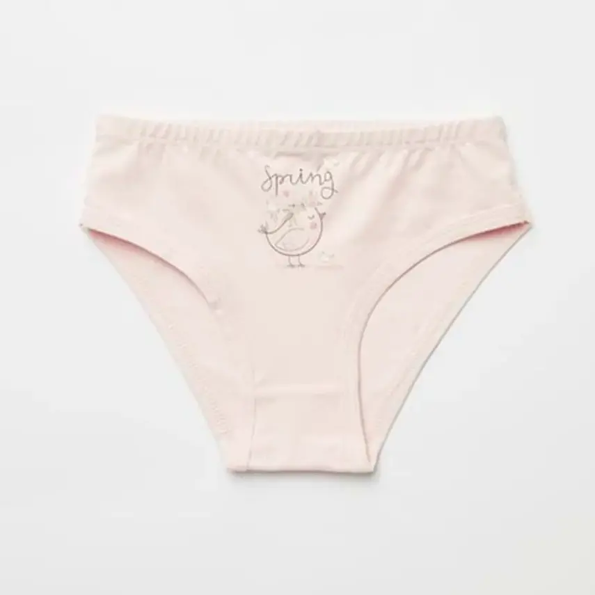 Natuline Organik Kız Slip Likralı Spring Bird 2li Pembe - Ekru - 5