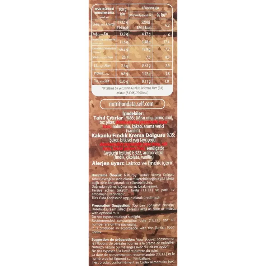 Naturpy Glutensiz Fındıklı Krema Dolgulu Gevrek 225 gr - 2