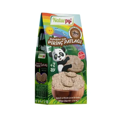 Naturpy Glutensiz Pirinç Patlağı Keçiboynuzlu +7 Ay 50 gr 