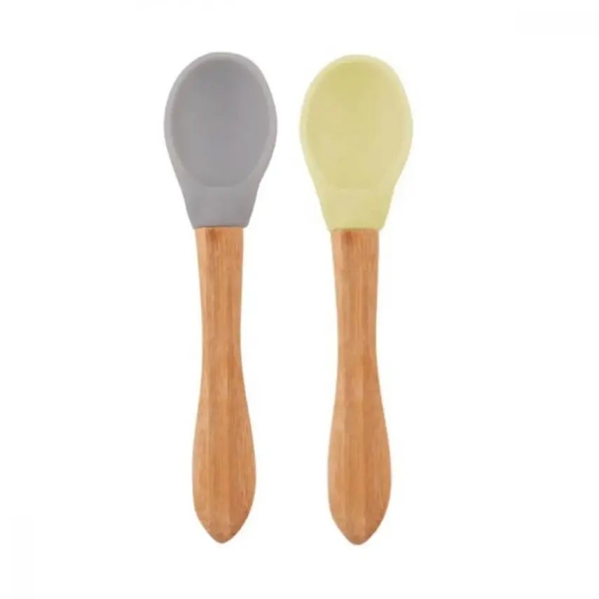 OiOi Mama Kaşığı 2li Powder Grey - Mellow Yellow - 8