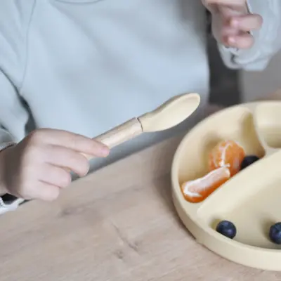 OiOi Mama Kaşığı 2li Powder Grey - Mellow Yellow - 2