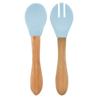 OiOi Mama Kaşığı + Çatal Mineral Blue  