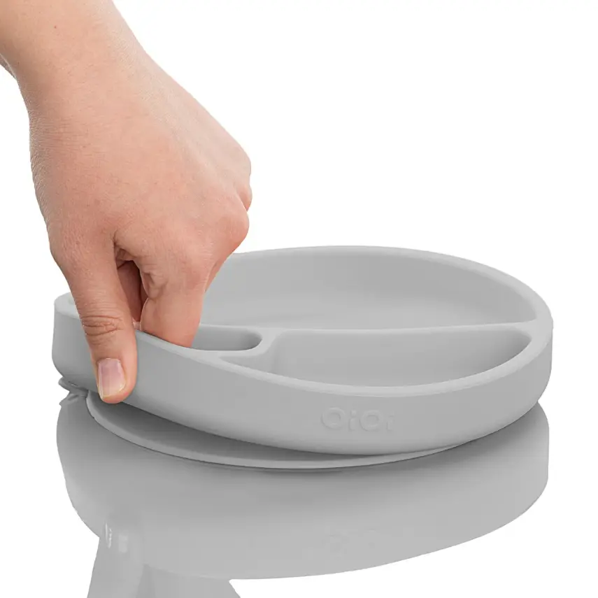 OiOi Porsiyon Vakumlu Mama Tabağı Powder Grey - 9