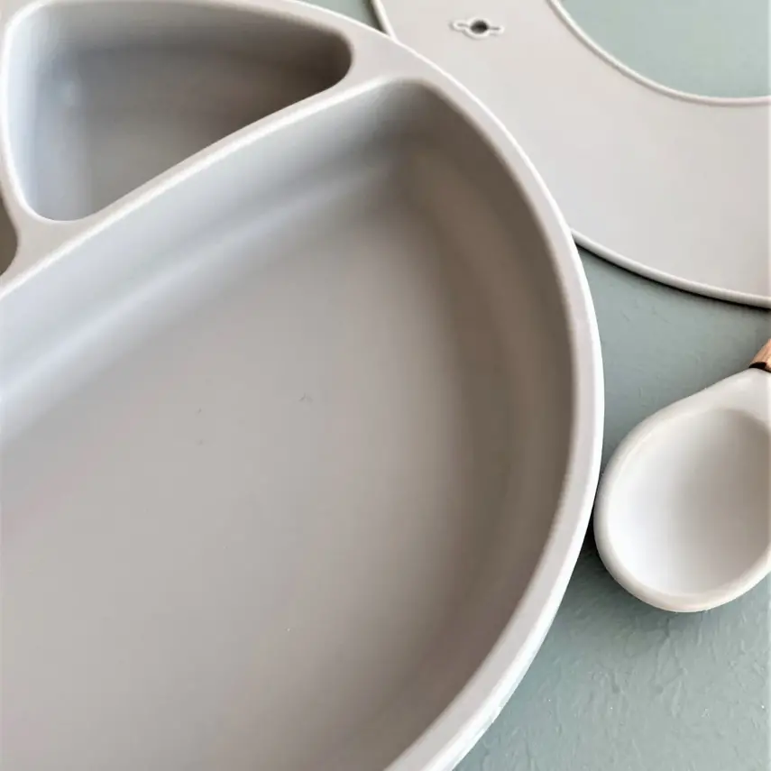 OiOi Porsiyon Vakumlu Mama Tabağı Powder Grey - 7