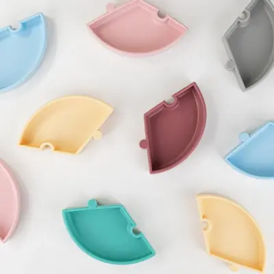 OiOi Puzzle Vakumlu Mama Tabağı Mellow Yellow - Powder Grey - 3