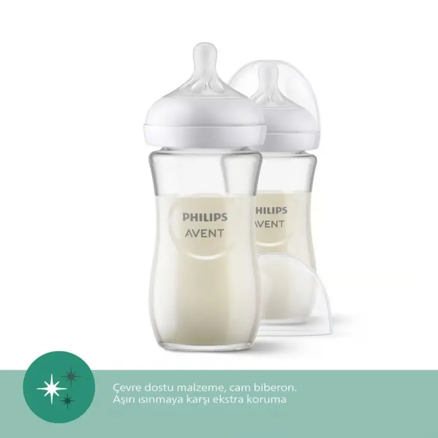 Philips Avent Doğal Tepkili Cam Biberon 240ml 1+ Ay - 4