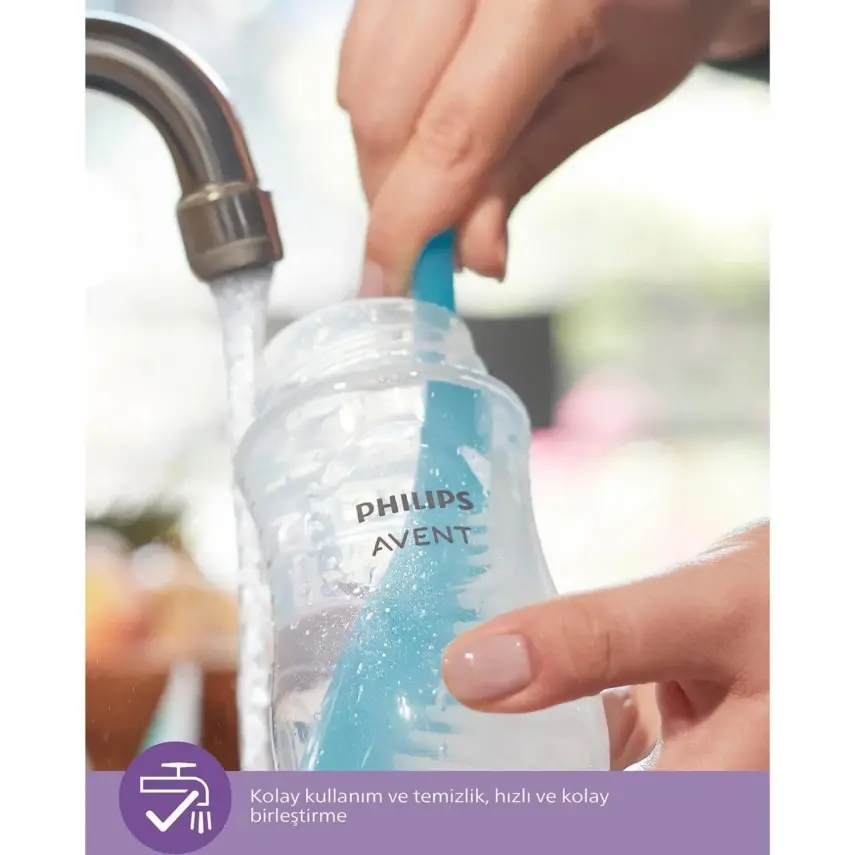 Philips Avent Doğal Tepkili PP Biberon 260ml 1+ Ay Mavi - 5