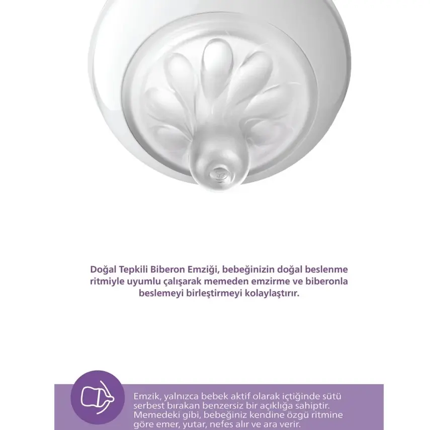 Philips Avent Doğal Tepkili PP Biberon 260ml 1+ Ay Pembe - 33