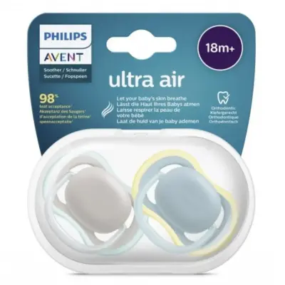 Philips Avent Ultra Air Silikon Emzik 2li 18+ Ay Nighttime Renkli SCF349/01 - 7