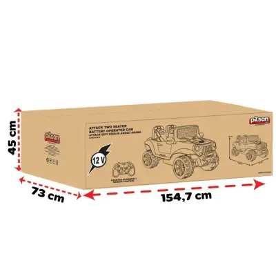 Pilsan Attack Çift Kişilik 12 Volt Kumandalı Akülü Araba - 5