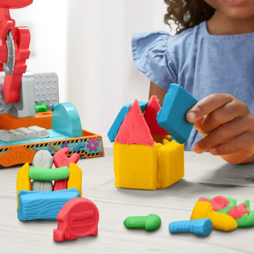 Play Doh Damga Ve Testere  Renkli El Aletleri Oyun Hamuru Seti Tezgahı - 9
