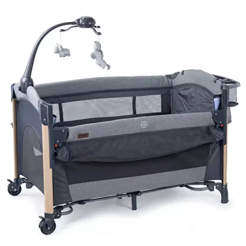 Prego 8069 Elips Plus Anne Yanı Oyun Parkı 70x120 cm Gri - 2