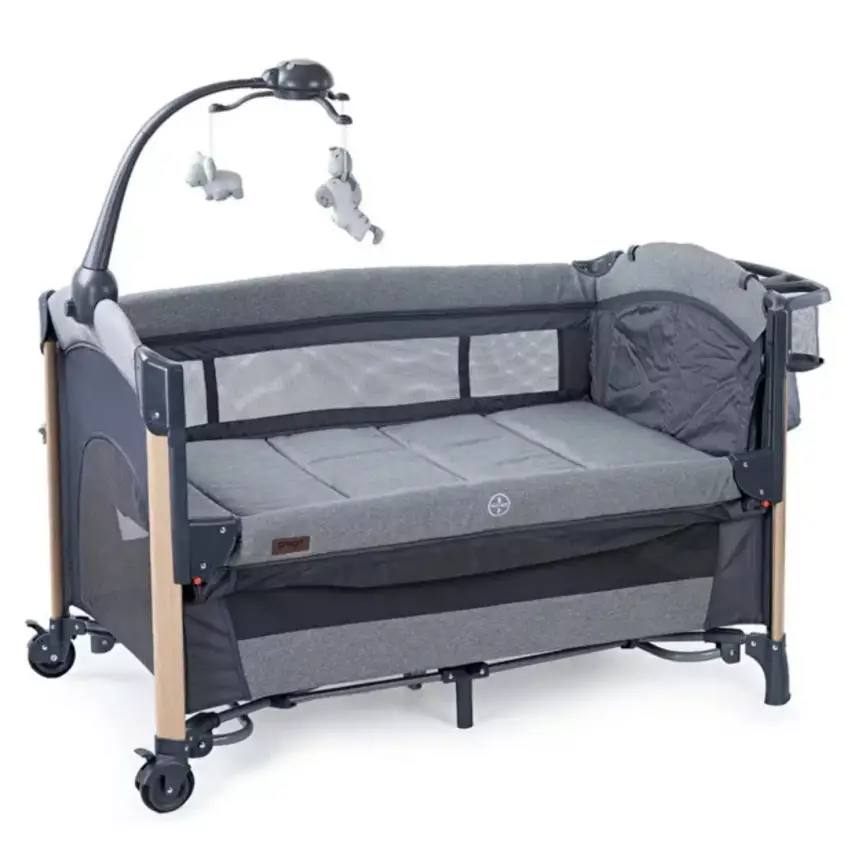 Prego 8069 Elips Plus Anne Yanı Oyun Parkı 70x120 cm Gri - 3