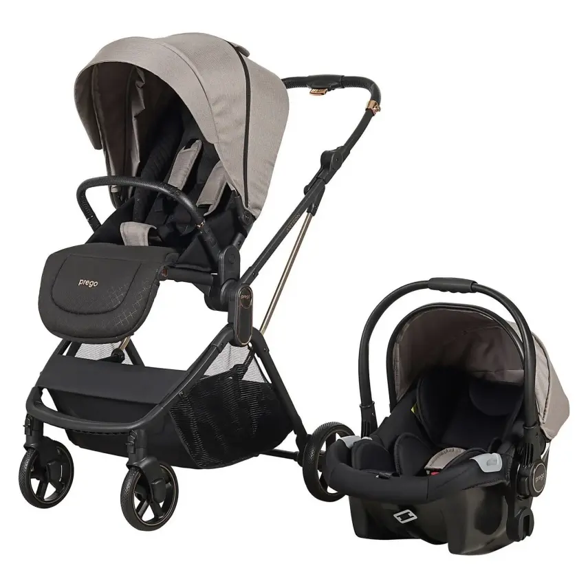 Prego Arteon Çift Yönlü Travel Sistem- Seyahat Sistem Hafif Kolay Katlanabilir Bebek Arabası Bej 2244 - 2