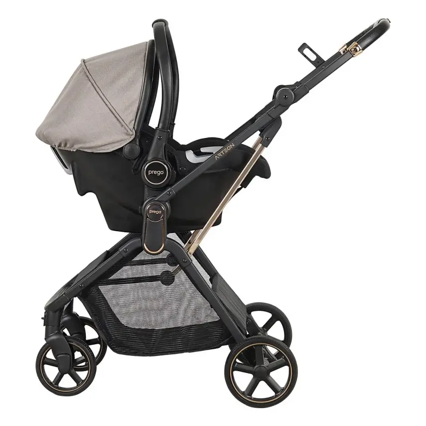Prego Arteon Çift Yönlü Travel Sistem- Seyahat Sistem Hafif Kolay Katlanabilir Bebek Arabası Bej 2244 - 6
