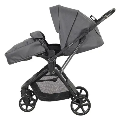 Prego Arteon Çift Yönlü Travel Sistem- Seyahat Sistem Hafif Kolay Katlanabilir Bebek Arabası Gri 2244 - 8