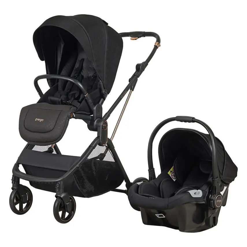 Prego Arteon Çift Yönlü Travel Sistem- Seyahat Sistem Hafif Kolay Katlanabilir Bebek Arabası Siyah 2244  - 2