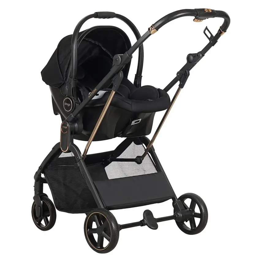 Prego Arteon Çift Yönlü Travel Sistem- Seyahat Sistem Hafif Kolay Katlanabilir Bebek Arabası Siyah 2244  - 6