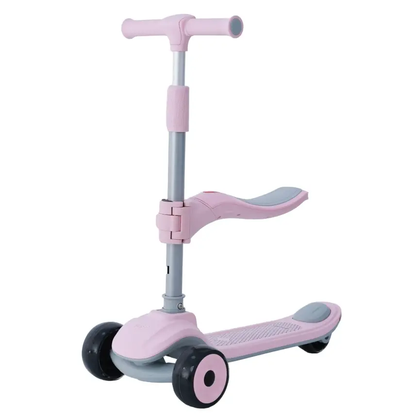 Prego Bluetooth Özellikli Işıklı Katlanabilir Nitro Scooter Pembe - 1