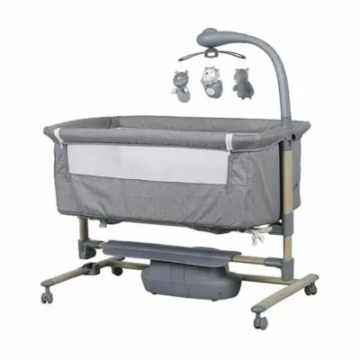 Prego Carmela Anne Yanı Elektrikli Uzaktan Kumandalı Dönenceli Beşik - Gri 