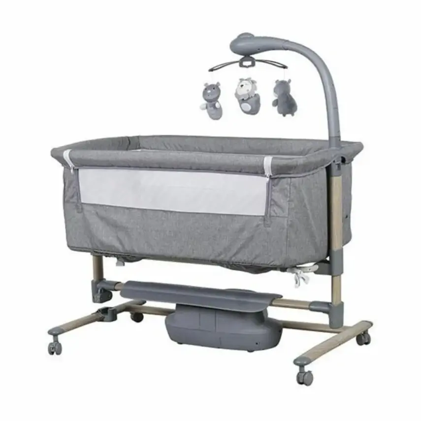 Prego Carmela Anne Yanı Elektrikli Uzaktan Kumandalı Dönenceli Beşik - Gri - 1