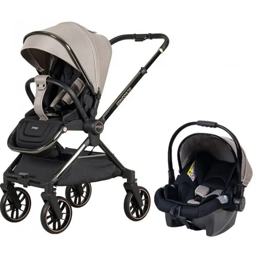 Prego Concorde Çift Yönlü Kompakt Travel Sistem Bebek Arabası Bej 2067 - 2