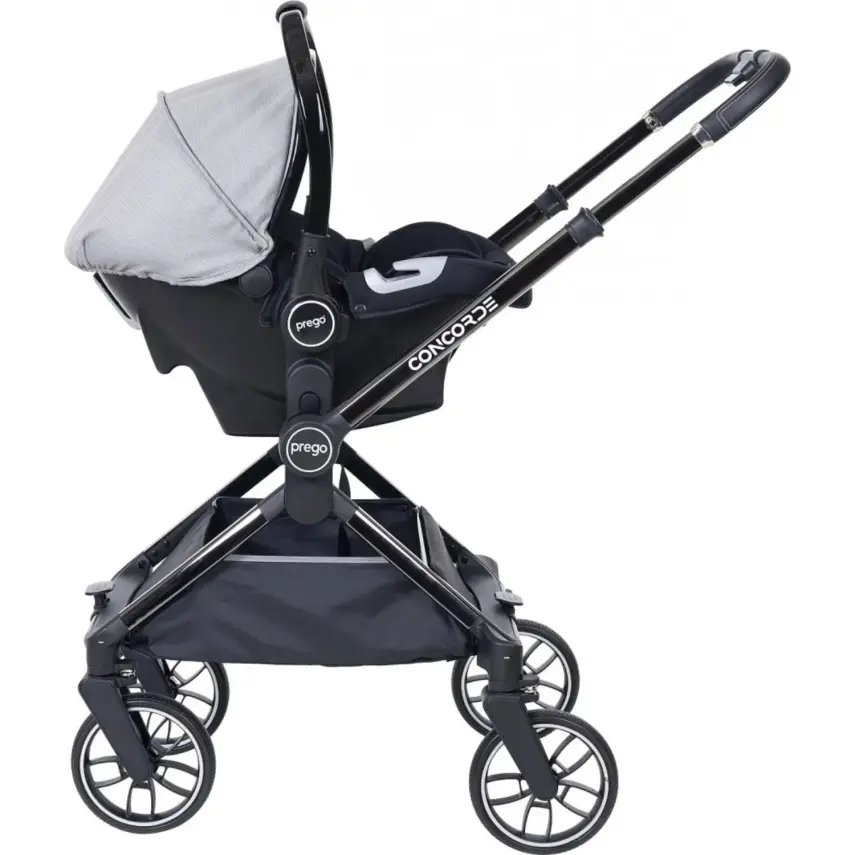 Prego Concorde Çift Yönlü Kompakt Travel Sistem Bebek Arabası Gri 2067  - 7