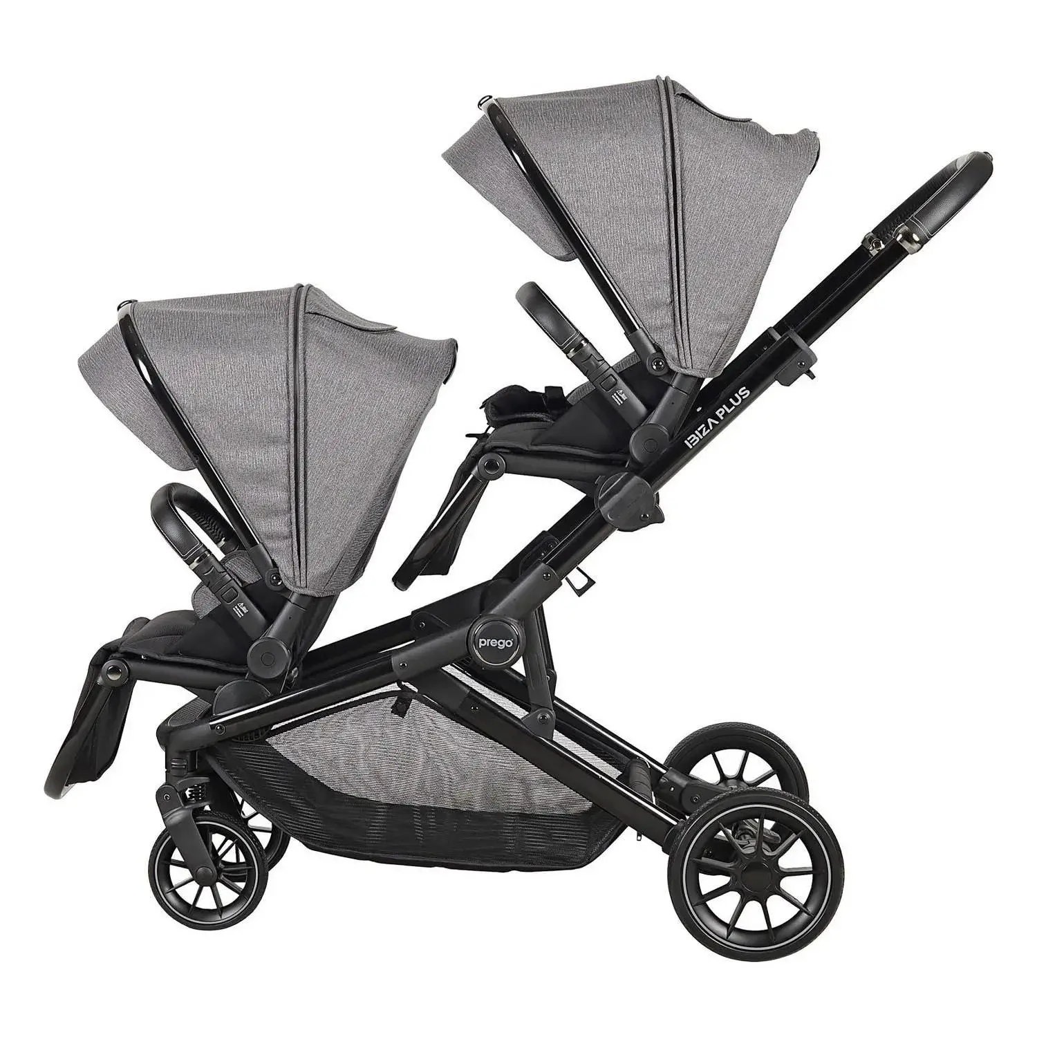 Prego Ibiza Plus Çift Yönlü Travel Sistem İkiz Bebek Arabası Gri