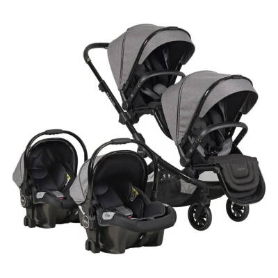 Prego Ibiza Plus Çift Yönlü Travel Sistem İkiz Bebek Arabası Gri