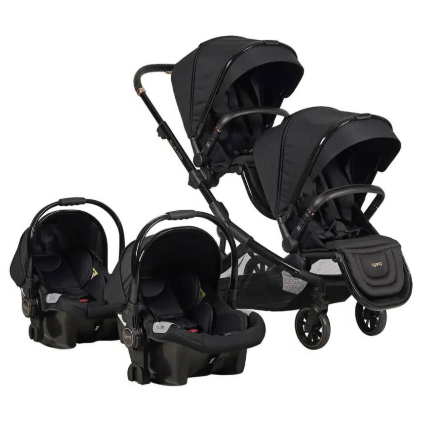 Prego Ibiza Plus Çift Yönlü Travel Sistem İkiz Bebek Arabası Siyah 2223 - 1