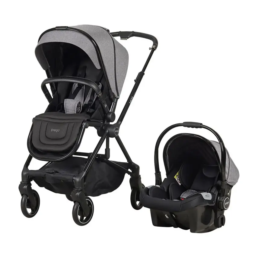 Prego Mios Premium Travel Sistem Çift Yönlü Kompakt Katlanabilir Bebek Arabası Gri 2099  - 2