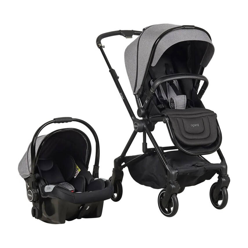 Prego Mios Premium Travel Sistem Çift Yönlü Kompakt Katlanabilir Bebek Arabası Gri 2099  - 1