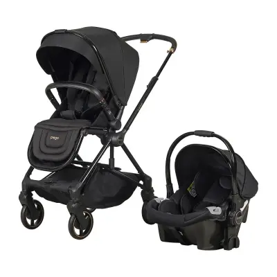 Prego Mios Premium Travel Sistem Çift Yönlü Kompakt Katlanabilir Bebek Arabası Siyah 2099 - 2