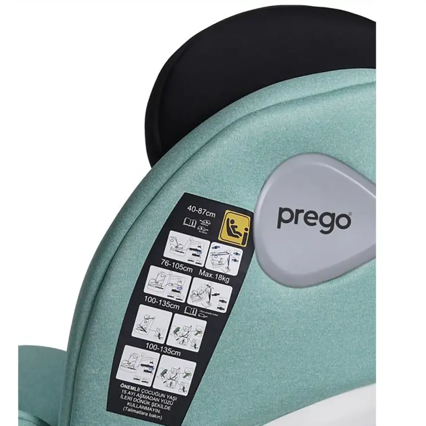 Prego Q9000 Cosmofix I-Size Oto Koltuğu 0-36 Kg Yeşil - 3