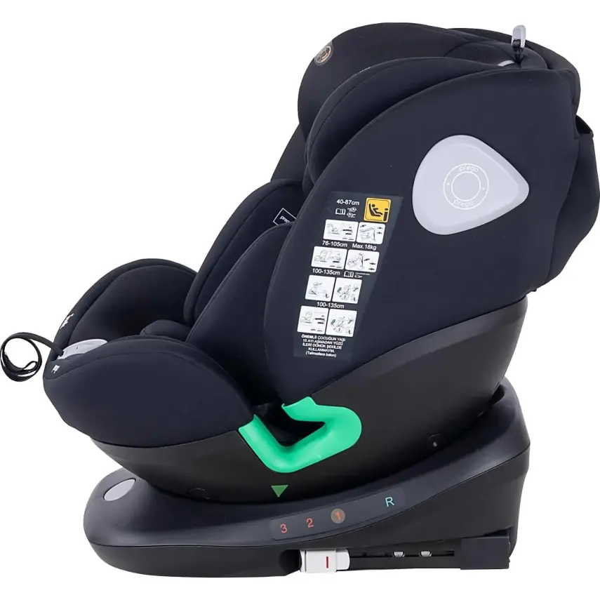 Prego Tronfix 360° Dönebilen Isofixli I-Size Oto Koltuğu 0-36 Kg Siyah Q9004 - 9