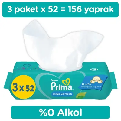 Prima Clean Fresh Islak Mendil 3x52li
